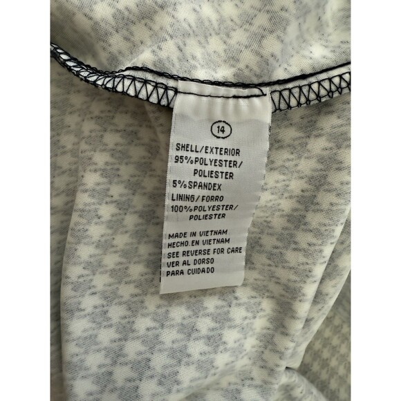 Shelby & Palmer Black  White Houndstooth Midi Dress short Sleeve Womens size 14 - Picture 8 of 9